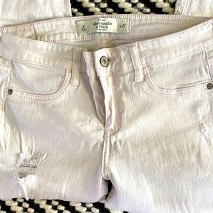 Light Pink Cropped Jeans - A&F